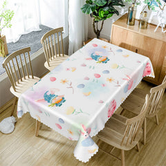 Lofaris Flower Dwarf Eggs Easter Rectangle Kitchen Tablecloth