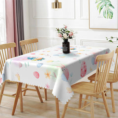 Lofaris Flower Dwarf Eggs Easter Rectangle Kitchen Tablecloth