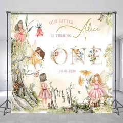 Lofaris Flower Fairies Personalized 1st Birthday Backdrop