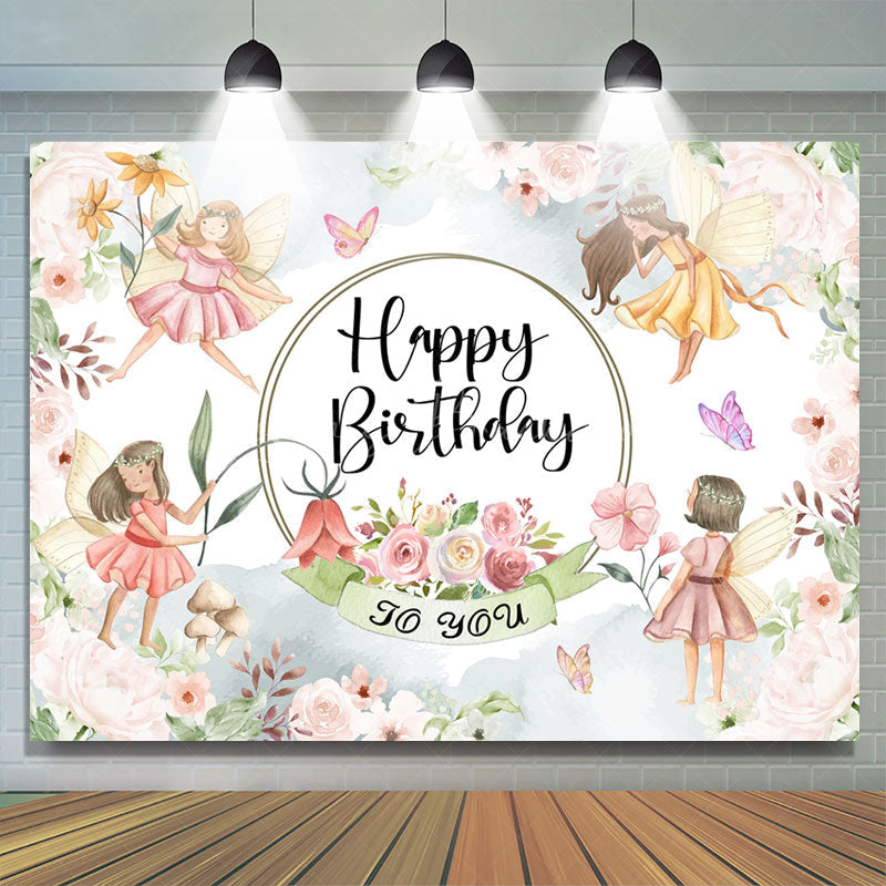 Lofaris Flower Fairy Fairyland Birthday Backdrop For Gril