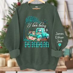 Lofaris Flower Truck I Love Being Nana Custom Sweatshirt