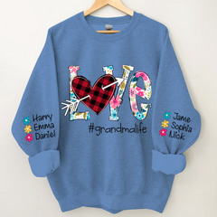 Lofaris Flower Love Grandma Life And Kids Personalized CTH01 Sweatshirt