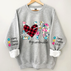 Lofaris Flower Love Grandma Life And Kids Personalized CTH01 Sweatshirt