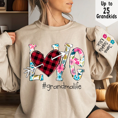 Lofaris Flower Love Grandma Life And Kids Personalized CTH01 Sweatshirt