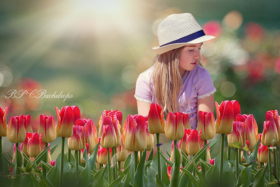 Lofaris Flowers Tulips Spring Summer Photography Backdrop