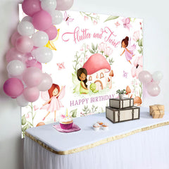 Lofaris Flutter And Twirl Fairy Happy Birthday Backdrop