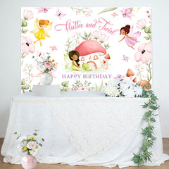 Lofaris Flutter And Twirl Fairy Happy Birthday Backdrop