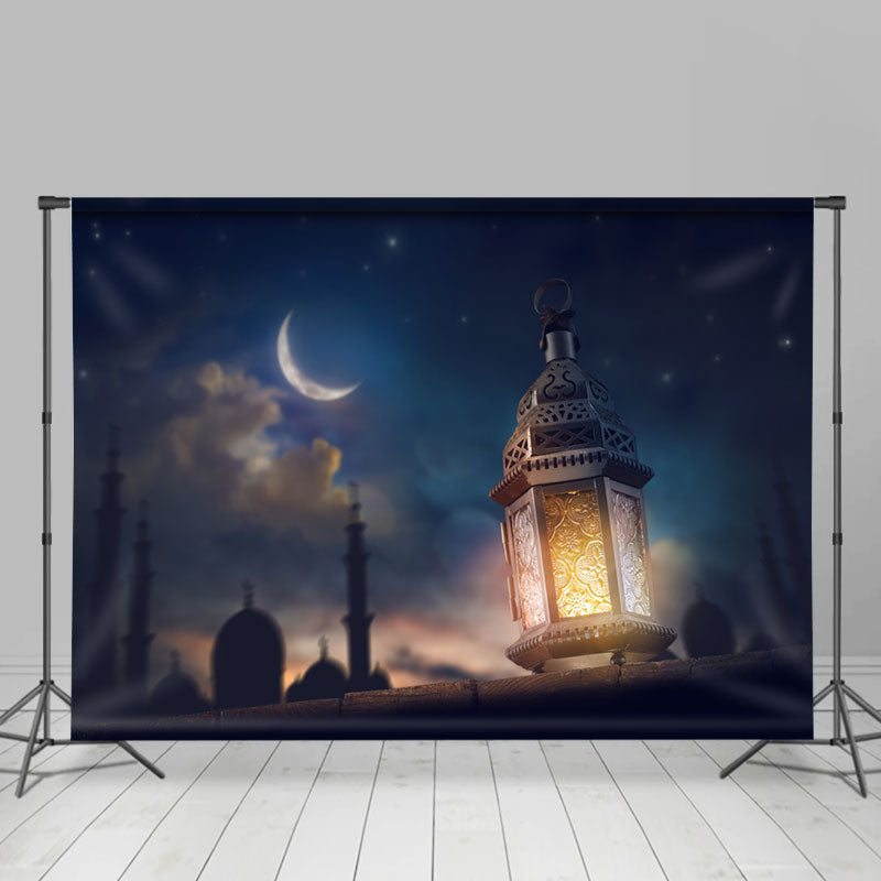 Lofaris Foggy Night Lantern Ramadan Rubarak Backdrop