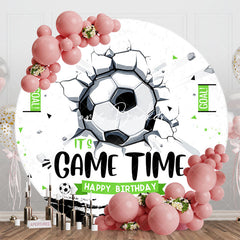 Lofaris Football Break The Wall Game Round Birthday Backdrop