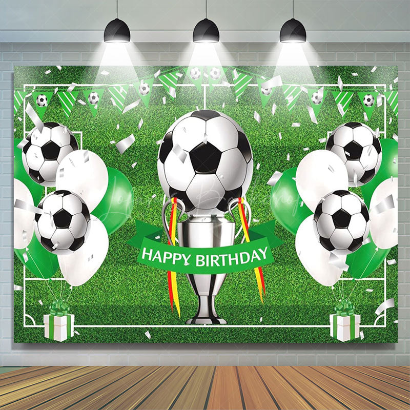 Lofaris Football Field Balloons Sports Birthday Backdrop