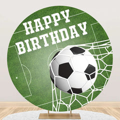 Lofaris Football Field Goal Round Boy Happy Birthday Bakcrop