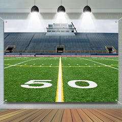 Lofaris Football Field Lines Real Shot Scene Sport Backdrop