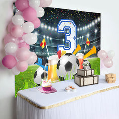 Lofaris Football Field Stands Cheers 3rd Birthday Backdrop