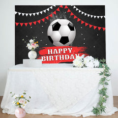 Lofaris Football Flag Black Happy Birthday Backdrop For Boy