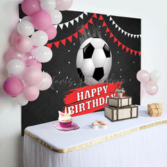 Lofaris Football Flag Black Happy Birthday Backdrop For Boy