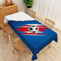 Lofaris Football Game Blue And White Rectangle Tablecloth