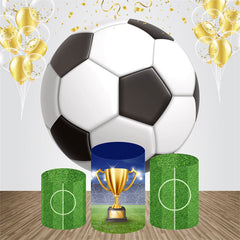 Lofaris Football Sport Trophy Round Birthday Backdrop Kit