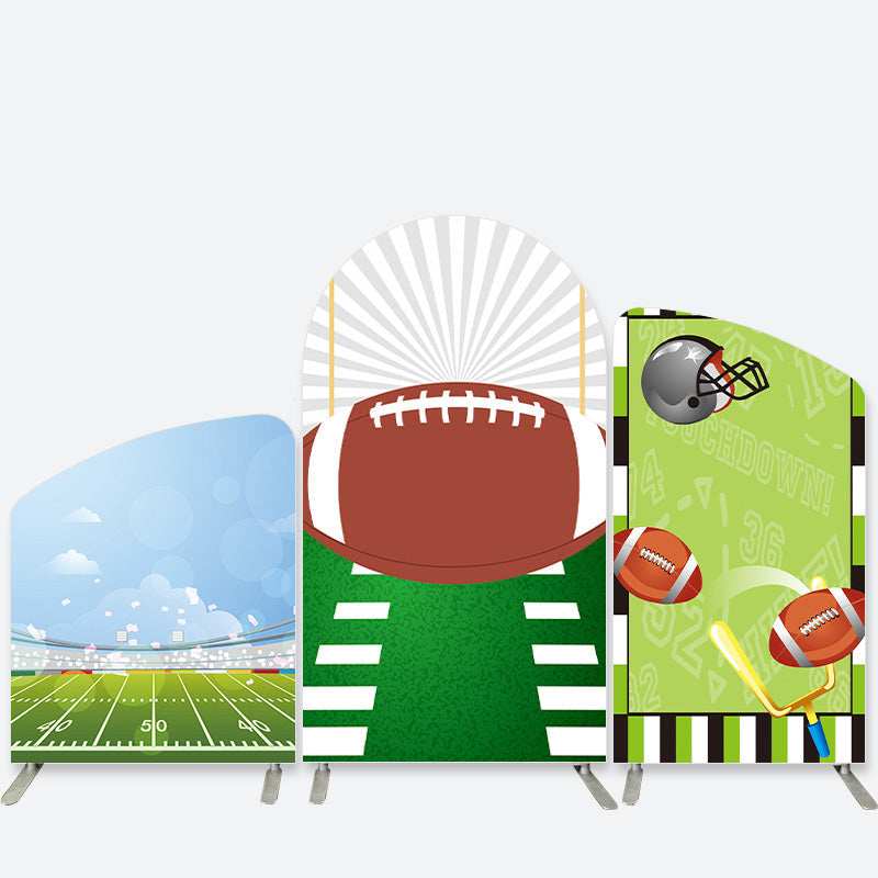 Lofaris Football Theme Green Arch Backdrop Kit For Birthday