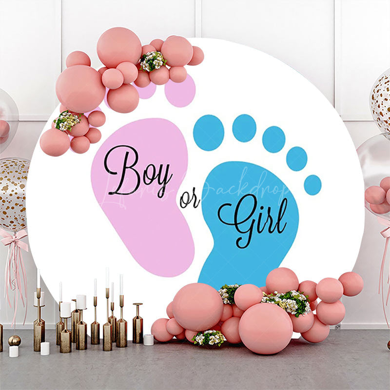 Lofaris Footprint Boy Or Girl Round Gender Reveal Backdrop