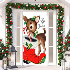 Lofaris For You At Christmas Elk Red Boot Door Cover Decor