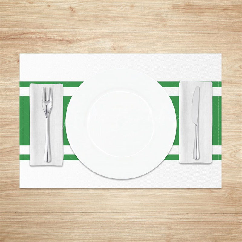 Lofaris Forest Green White Simple Dining Set Of 4 Placemats