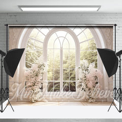 Lofaris Forest Outside White Window Spring Photo Backdrop