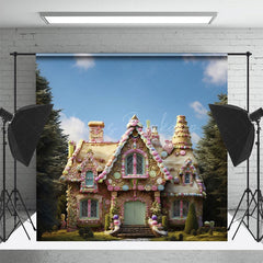 Lofaris Forest Sky Candy House Scenery Cake Smash Backdrop