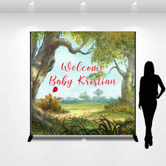 Lofaris Forest Welcome Baby Custom Name Shower Backdrop