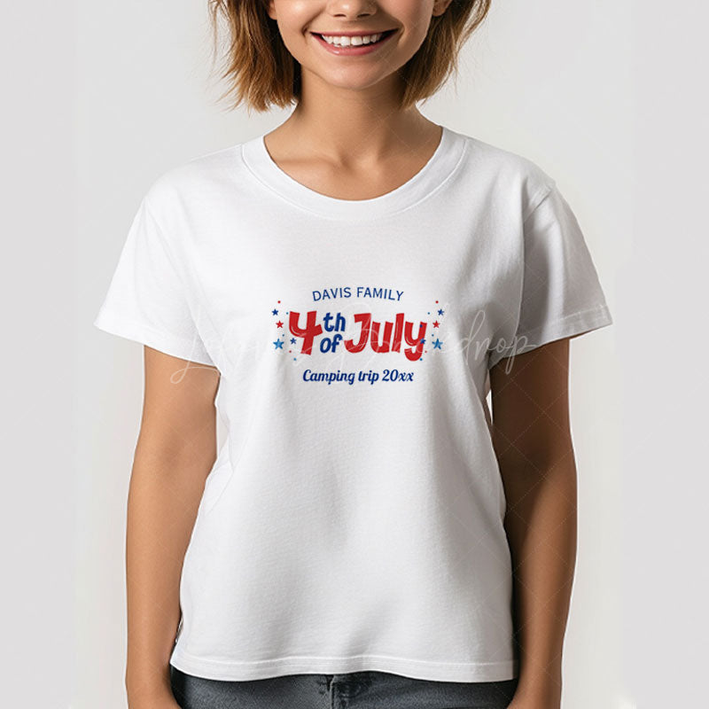 Lofaris Fourth of July Family Red Blue Custom T-Shirt