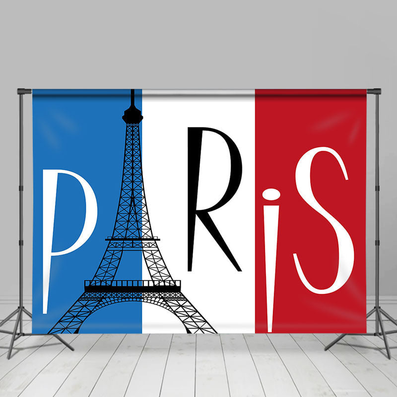 Lofaris France Flag Paris Eiffel Tower Backdrop For Party