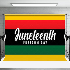 Lofaris Freedom Day Stripe Happy Juneteenth Party Backdrop