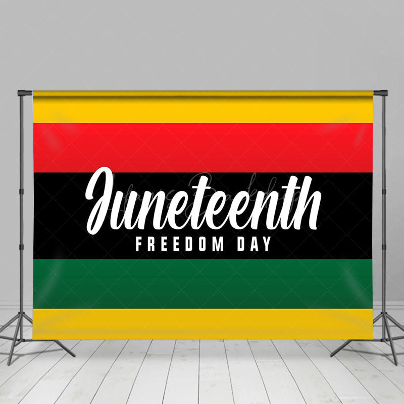 Lofaris Freedom Day Stripe Happy Juneteenth Party Backdrop