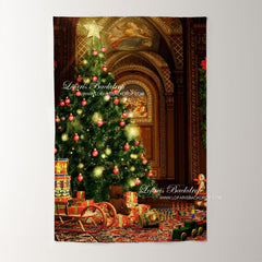 Lofaris Frescoed Arch Christmas Tree Photo Booth Backdrop