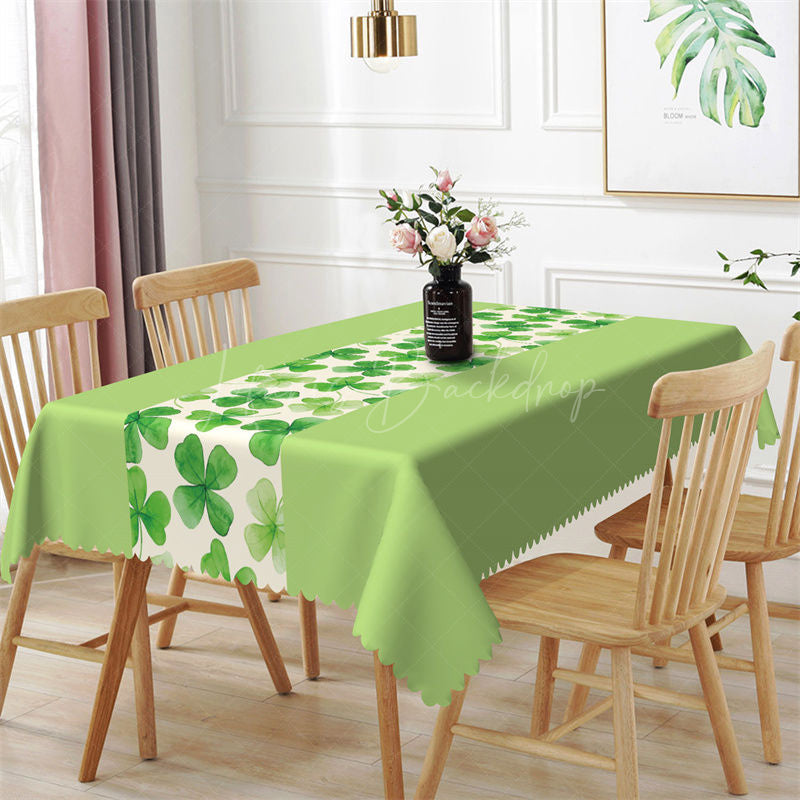 Lofaris Fresh Grass Green Clover St Patricks Day Tablecloth