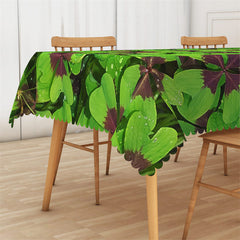 Lofaris Fresh Green Clover Leaves Spring Rectangle Tablecloth