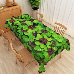 Lofaris Fresh Green Clover Leaves Spring Rectangle Tablecloth