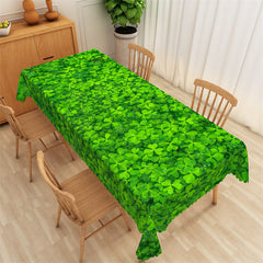 Lofaris Fresh Green Clover Spring Plant Rectangle Tablecloth