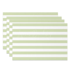 Lofaris Fresh Green White Stripe Dining Set Of 4 Placemats