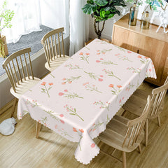 Lofaris Fresh Light Pink Flower Pattern Rectangle Tablecloth