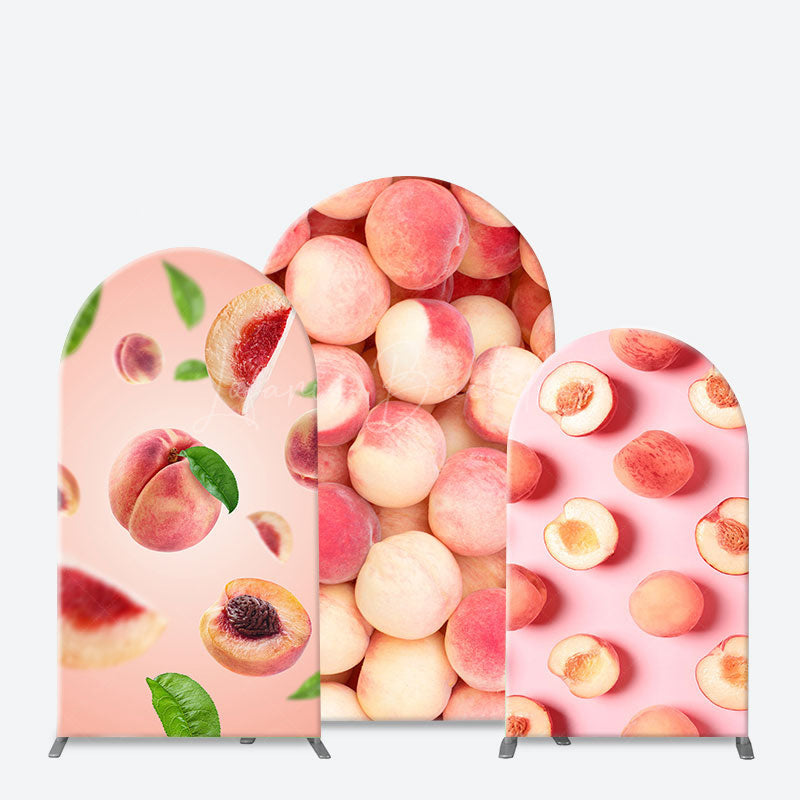 Fresh Peaches Patterns Birthday Arch Backdrop Kit - Lofaris