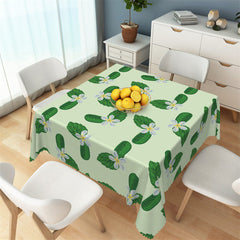 Lofaris Fresh Summer Floral Leaves Pattern Green Tablecloth
