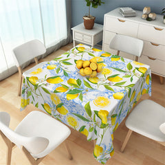 Lofaris Fresh Yellow Lemons Prints White Square Tablecloth