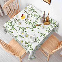 Lofaris Freshness Flower Repeat White Square Tablecloth