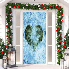 Lofaris Frozen Heart Shaped Leaf Valentines Day Door Cover