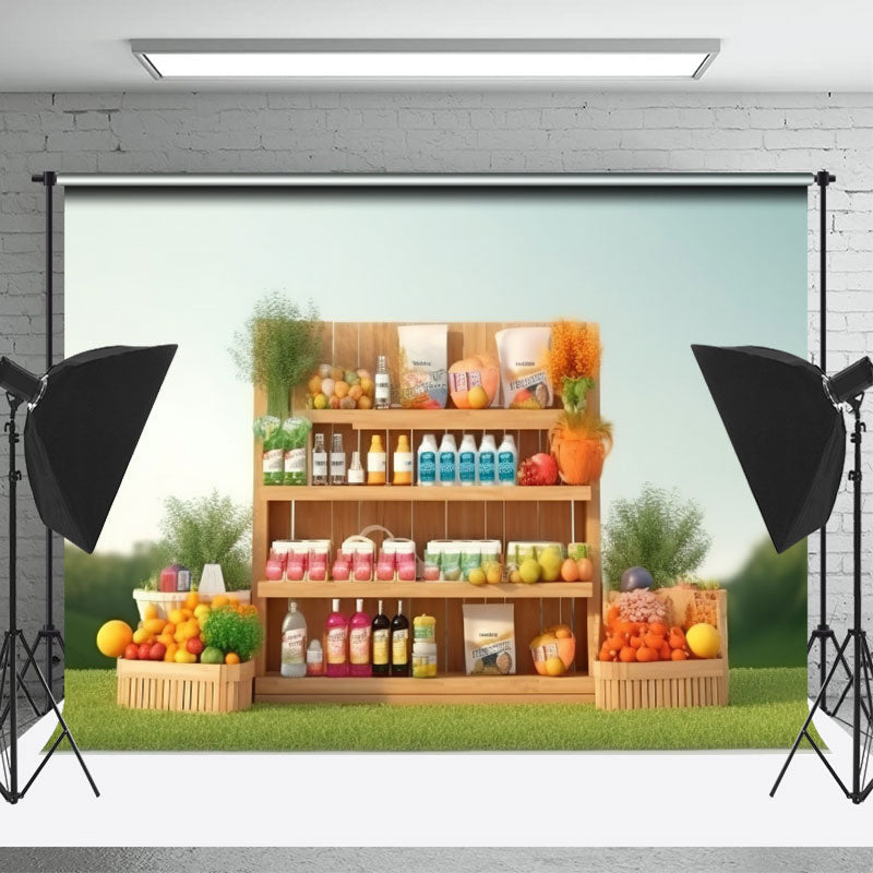 Lofaris Fruit Beverage Store Birthday Cake Smash Backdrops