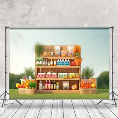 Lofaris Fruit Beverage Store Birthday Cake Smash Backdrops