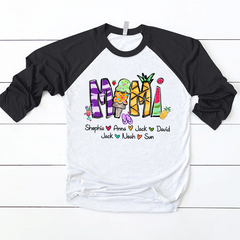 Lofaris Fruits Icecream Grandma Kids Custom Baseball Shirt