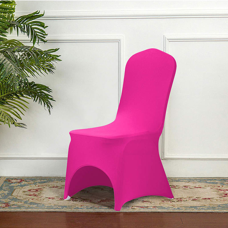 Lofaris Fuchsia Open Back Stretch Spandex Banquet Chair Cover