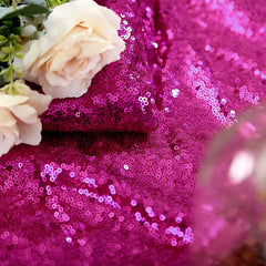 Lofaris Fuchsia Sequin Glitter Rectangle Banquet Tablecloth