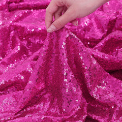 Lofaris Fuchsia Sequin Glitter Rectangle Banquet Tablecloth